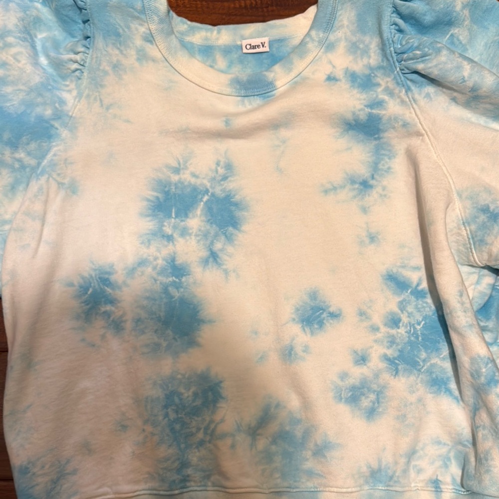 Clare V Blue Tie-Dye short sleeve Shirt